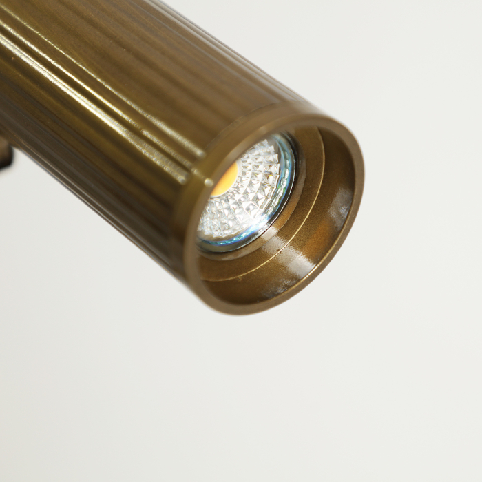 Lampadar din oțel bronz cu două brațe articulate și spoturi LED orientabile independent [5]