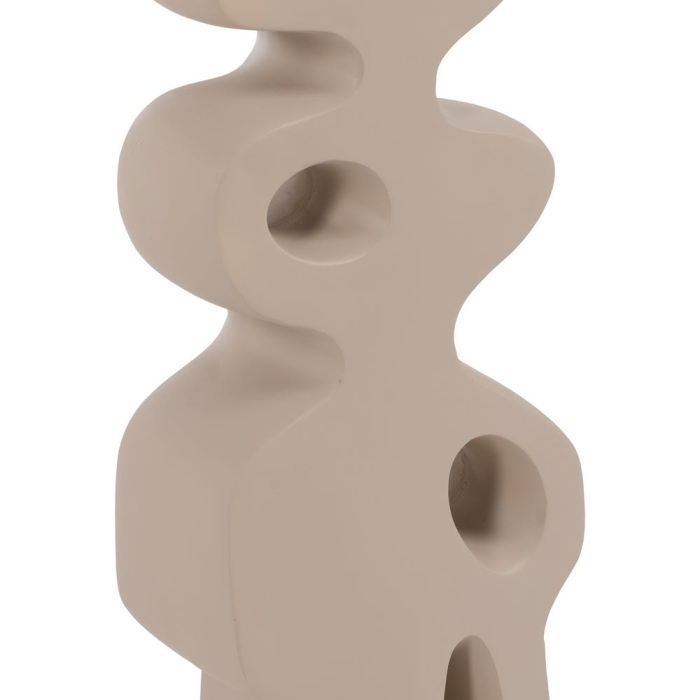 Lampadarul din rășină crem cu picior sculptural perforat – abajur cilindric din in [7]