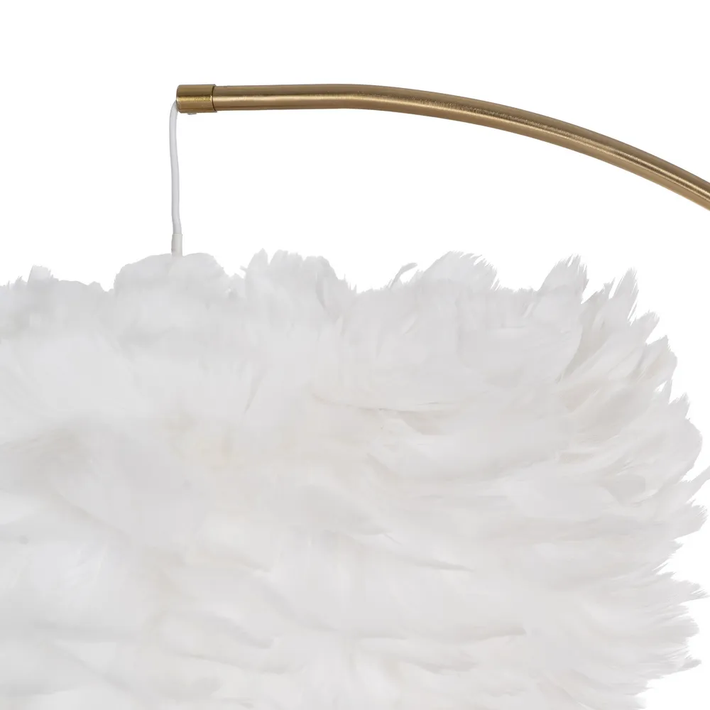 Lampadar Feather, Metal Pene, Alb Auriu - creativdeco.ro [4]
