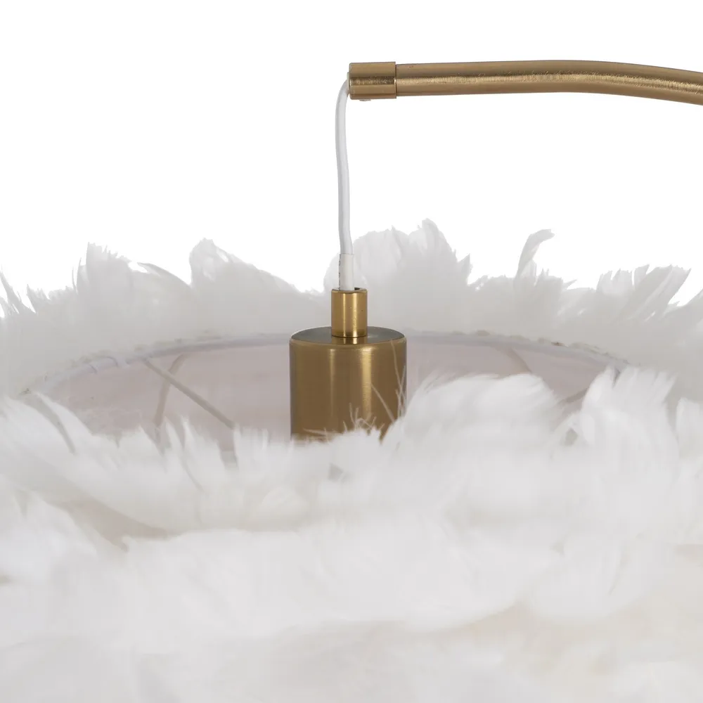 Lampadar Feather, Metal Pene, Alb Auriu - creativdeco.ro [7]
