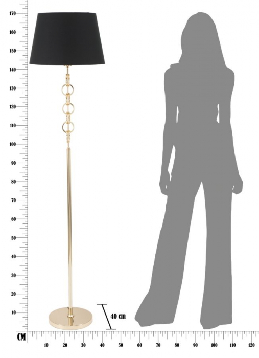 Lampadar Inele, auriu/negru, metal/textil [8]