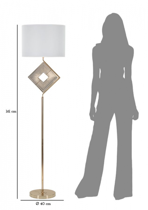 Lampadar Move Auriu Alb, metal textil - CreativDeco.ro [3]