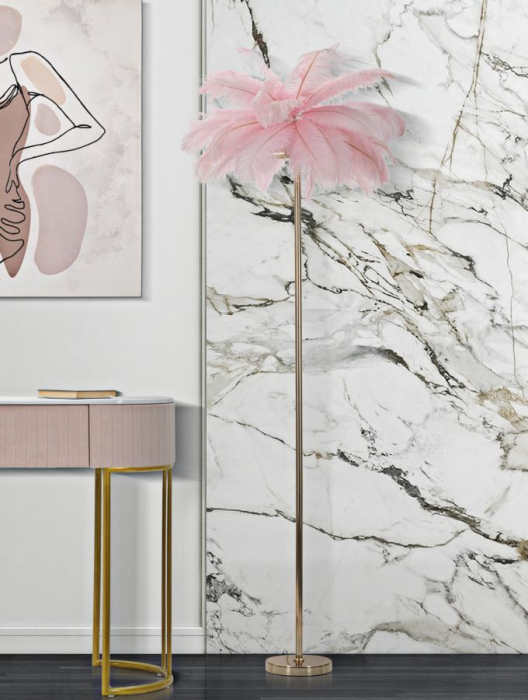 Lampadar Palmier, metal pene, auriu roz - CreativDeco.ro [3]