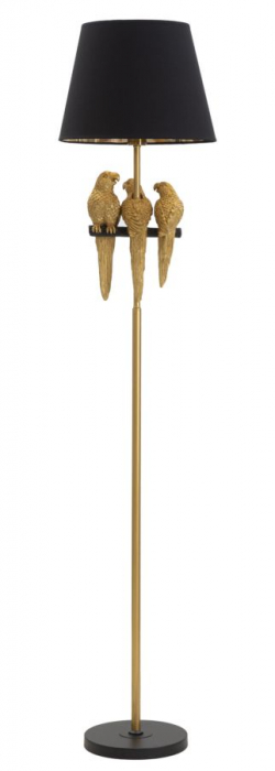 Lampadar Papagali, rasina/metal, negru/auriu [1]