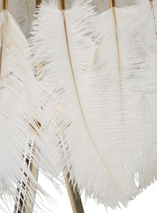 Lampadar pene Feather, auriu alb, metal/sintetic [6]