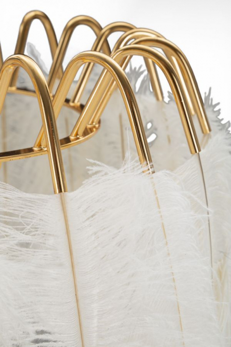 Lampadar pene Feather, auriu alb, metal/sintetic [4]