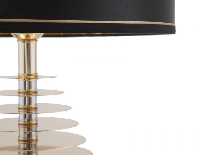 Lampadar Round Glam, metal/textil, auriu/negru [4]