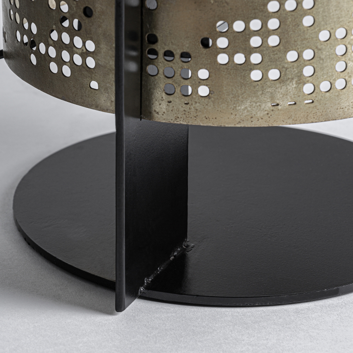 Lampadar sculptural din oțel auriu cu structură perforată Jacquard [2]