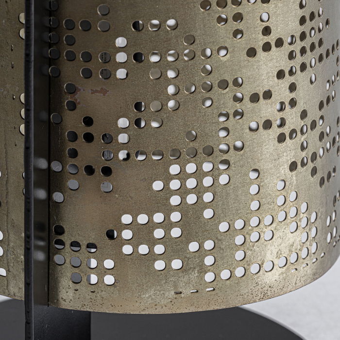 Lampadar sculptural din oțel auriu cu structură perforată Jacquard [3]