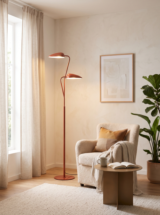 Lampadar terracotta cu două surse de lumină [2]