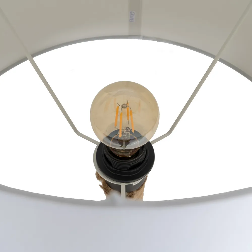Lampadar Yute, Iuta Metal, Natural Alb - creativdeco.ro [5]