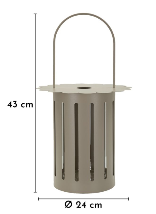 Felinar gri porumbel geam sticlă bază metalică [6]