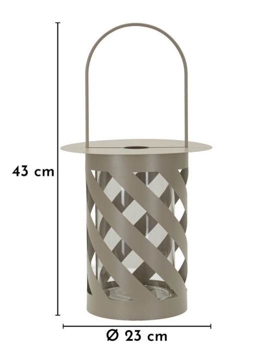 Felinar gri porumbel structură răsucită geam sticlă [6]