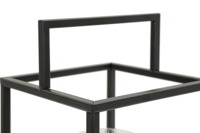 Lanternă neagră deschisă metal geam sticlă [5]