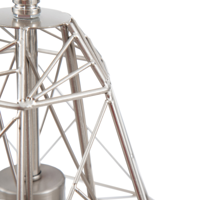Lustra argintie din metal cu cusca geometrica [3]