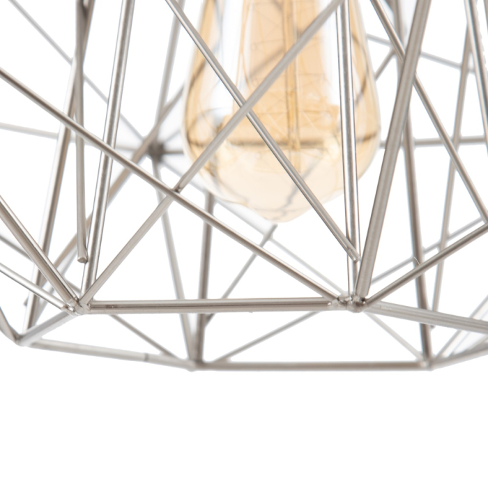 Lustra argintie din metal cu cusca geometrica [5]