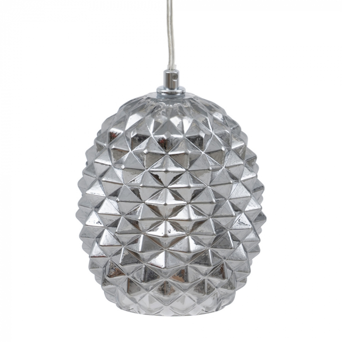 Lustră Ovală Sticlă și Fier CreativDeco - Design Texturat pentru Interioare Moderne [1]
