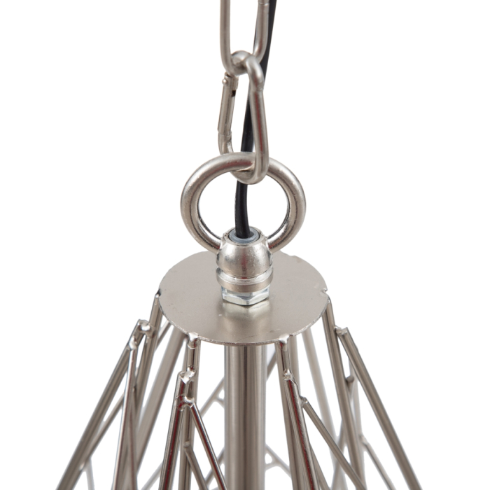 Lustra conica argintie din metal cu cusca [3]
