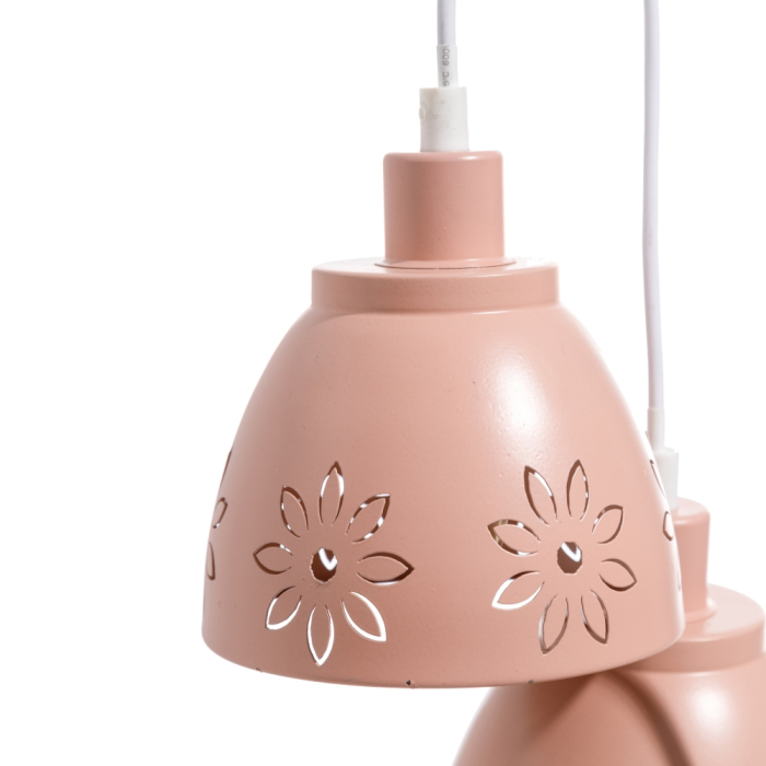 Lustra cu 3 cupole din metal roz [3]