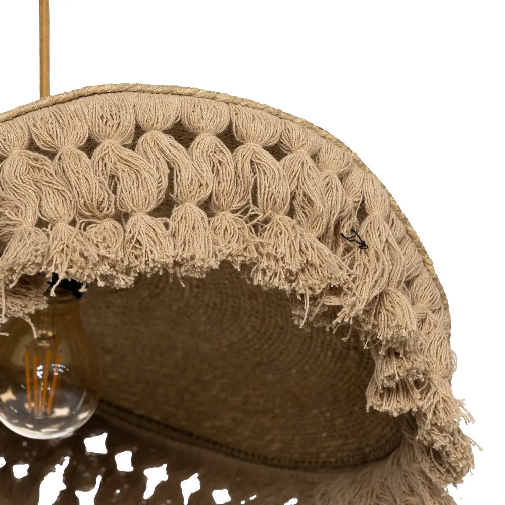 Lustră boemă fibre naturale|Iluminat decorativ natural [6]