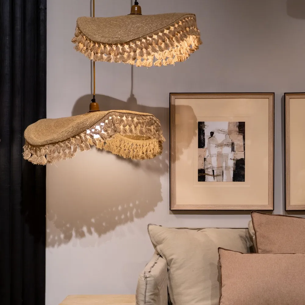 Lustră boemă fibre naturale|Iluminat decorativ natural [2]