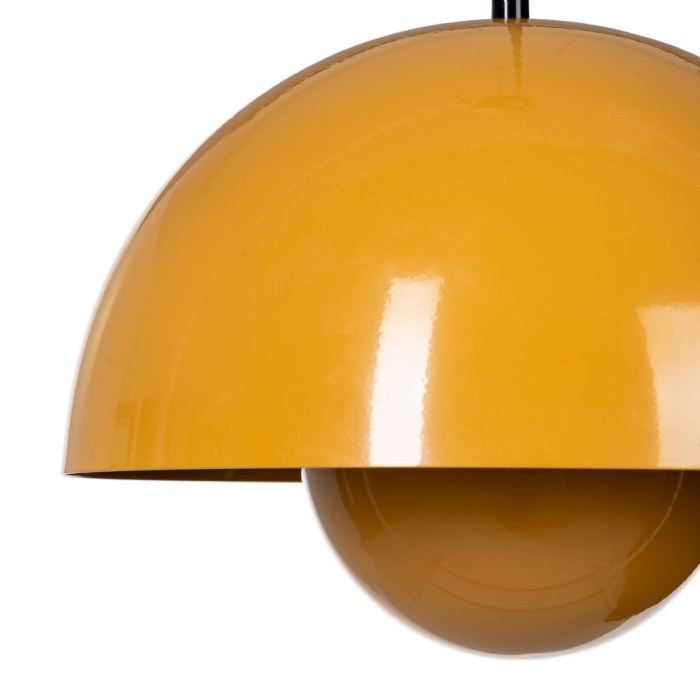 Lustra din metal portocaliu cu cupolă emisferică – sferă reflectoare [2]