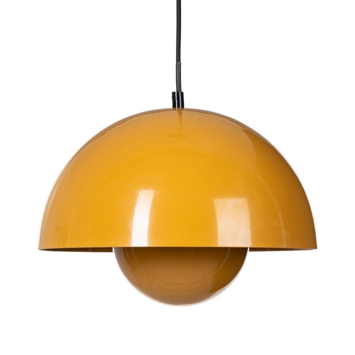 Lustra din metal portocaliu cu cupolă emisferică – sferă reflectoare [1]