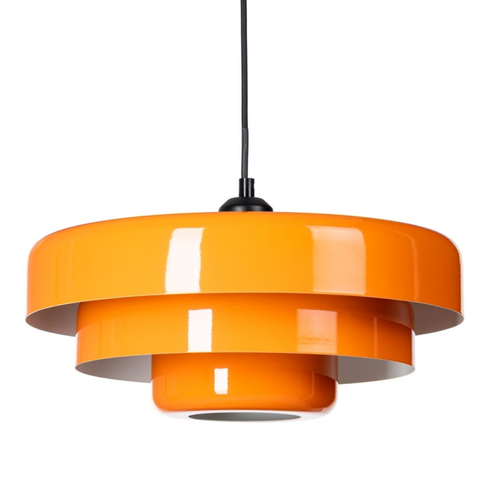 Lustra din metal portocaliu cu design stratificat – difuzor din sticlă [1]