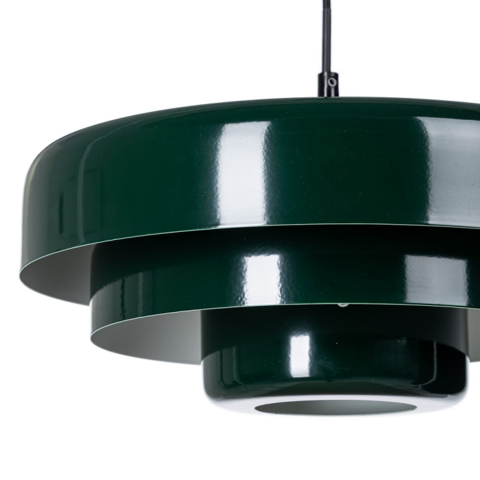 Lustra din metal verde cu difuzor din sticlă – design stratificat [3]