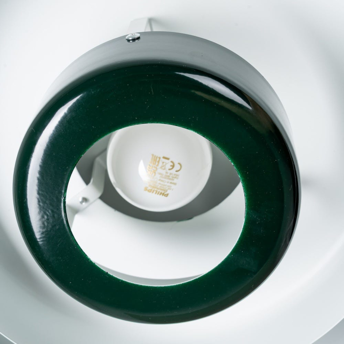 Lustra din metal verde cu difuzor din sticlă – design stratificat [5]