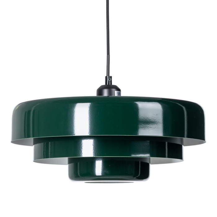 Lustra din metal verde cu difuzor din sticlă – design stratificat [1]