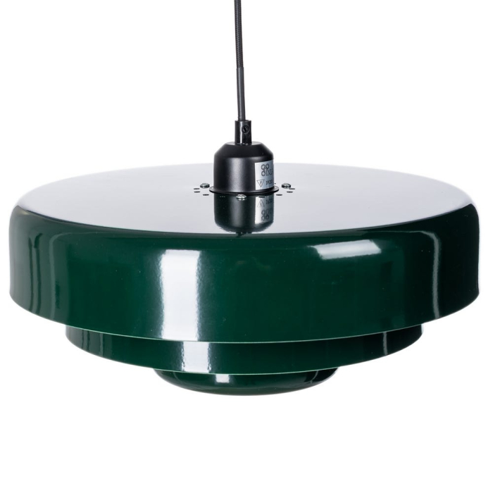 Lustra din metal verde cu difuzor din sticlă – design stratificat [2]