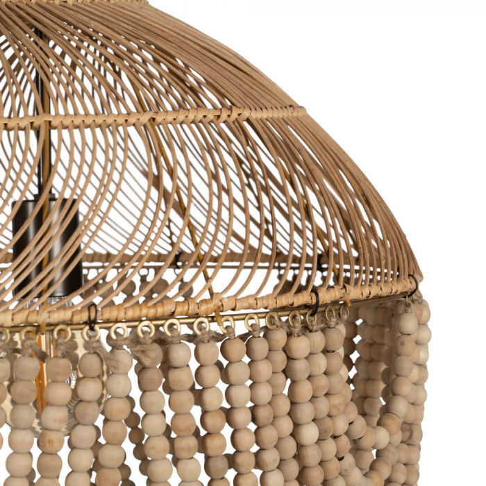 Lustra Rustica cu Margele Lemn CreativDeco - Decor Interior Autentic [3]