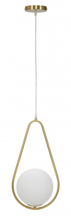 Lustra Glamy Drop, auriu/alb, fier/sticla [5]
