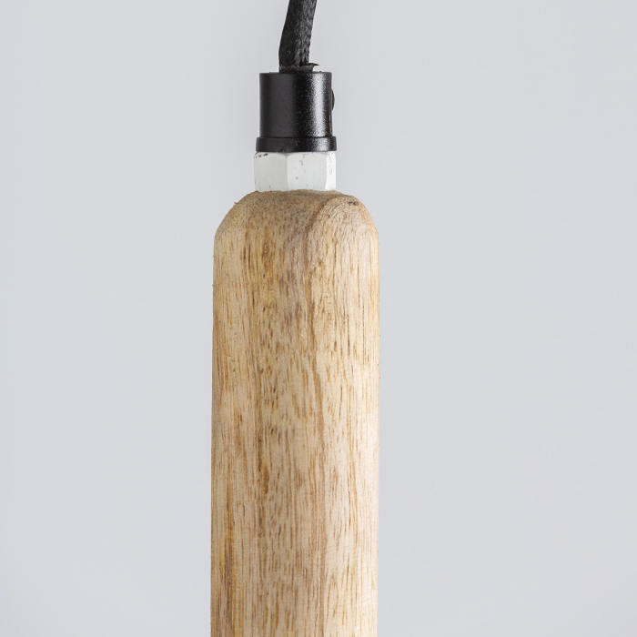 Lustra Art Deco fier alb lemn mango|Lustre elegante [5]