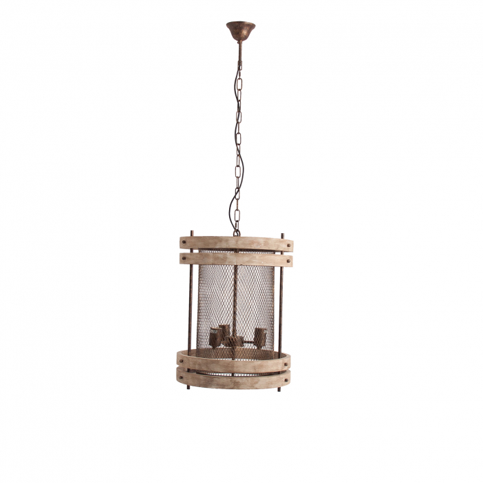 Lustra vintage metal lemn|Lustre retro elegante [2]