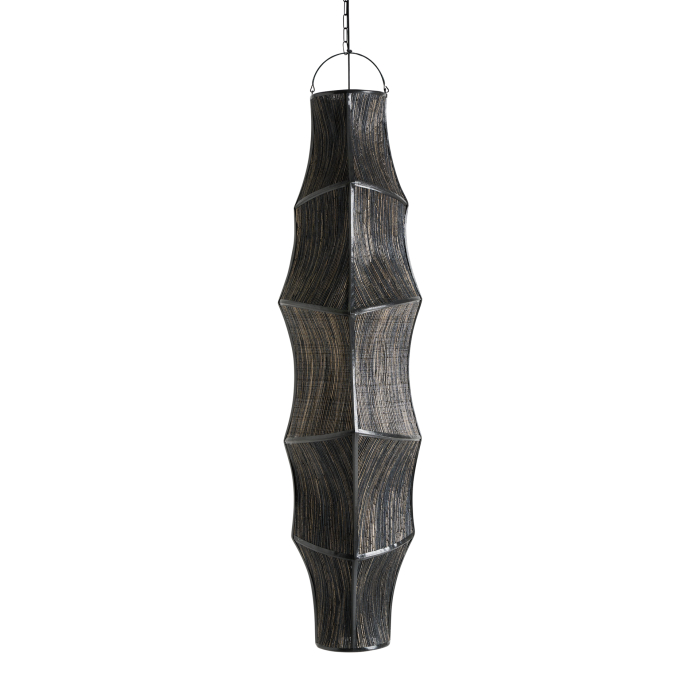 Lustră sculpturală din fibră naturală neagră Kairo [2]