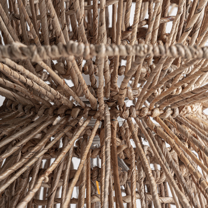 Lustră suspendată boho din fibră naturală maro cu design sculptural [6]