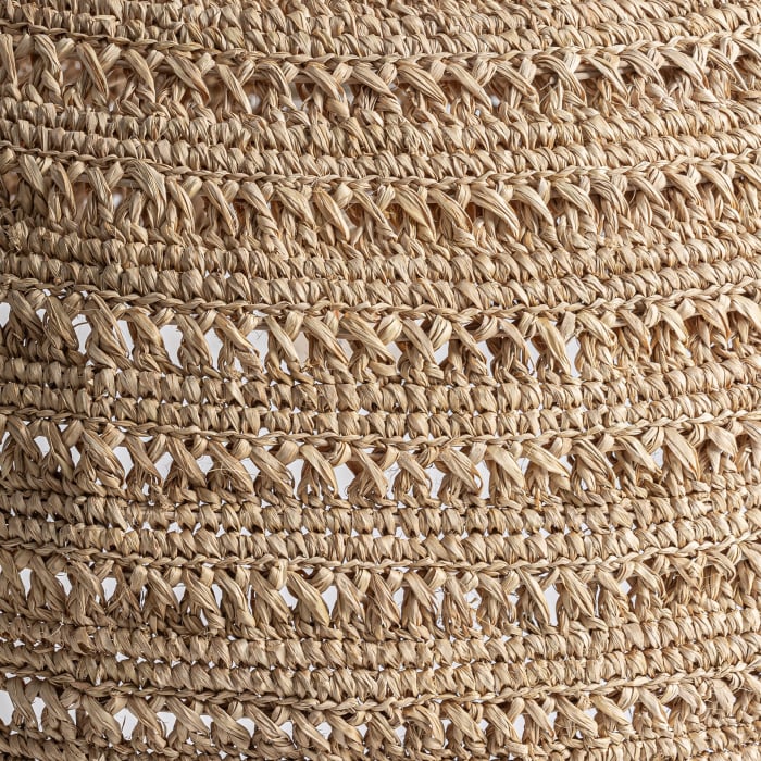 Lustra suspendata boho din fibra naturala semisferica texturata Deffe 77x77x43 cm [3]