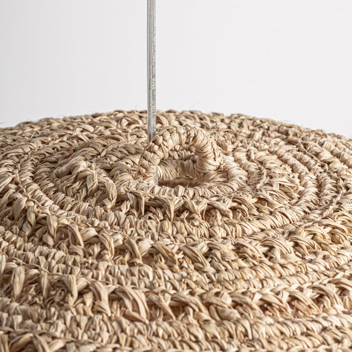 Lustra suspendata boho din fibra naturala semisferica texturata Deffe 77x77x43 cm [4]