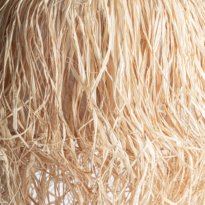 Lustră suspendată boho din hârtie naturală cu franjuri decorative și textură aerată [3]