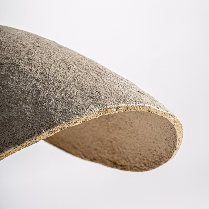 Lustră suspendată din fier gri cu interior bronz și formă organică fluidă [4]