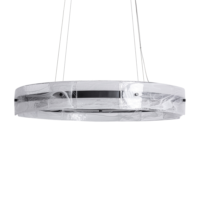 Lustră suspendată din cristal transparent și fier negru Mukam [2]