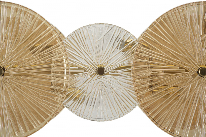 Lustră suspendată aurie cu discuri din sticlă [2]