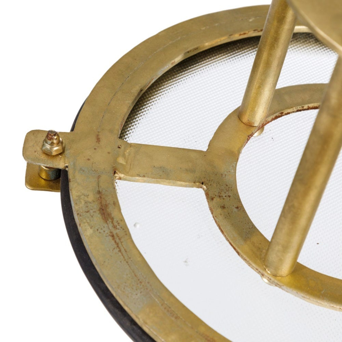 Lustra suspendata metal bronz si sticla design industrial [2]