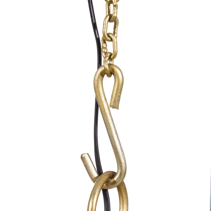 Lustra suspendata metal bronz si sticla design industrial [6]