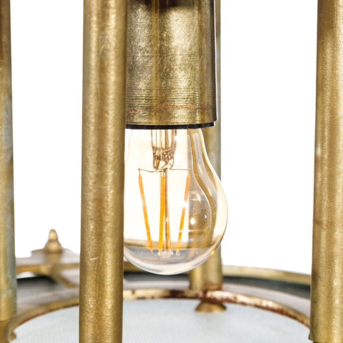 Lustra suspendata metal bronz si sticla design industrial [3]