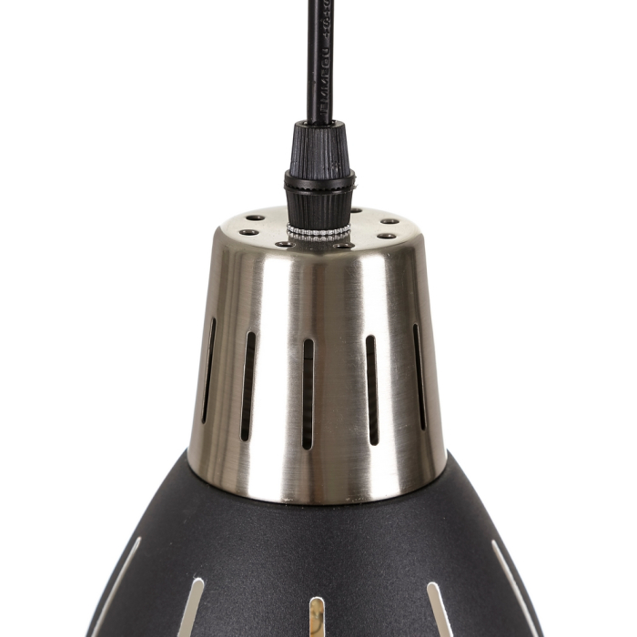 Lustra suspendata din metal negru industrial [2]