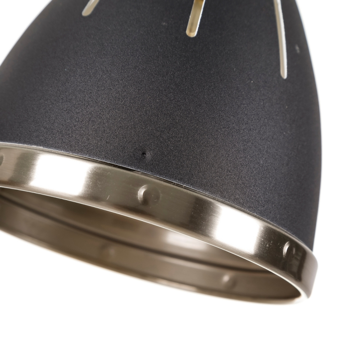 Lustra suspendata din metal negru industrial [5]