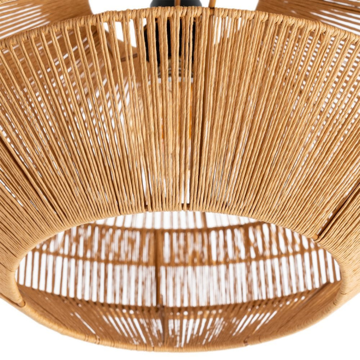 Lustră suspendată din sfoară de hârtie naturală și metal – fotografie produs principal [5]